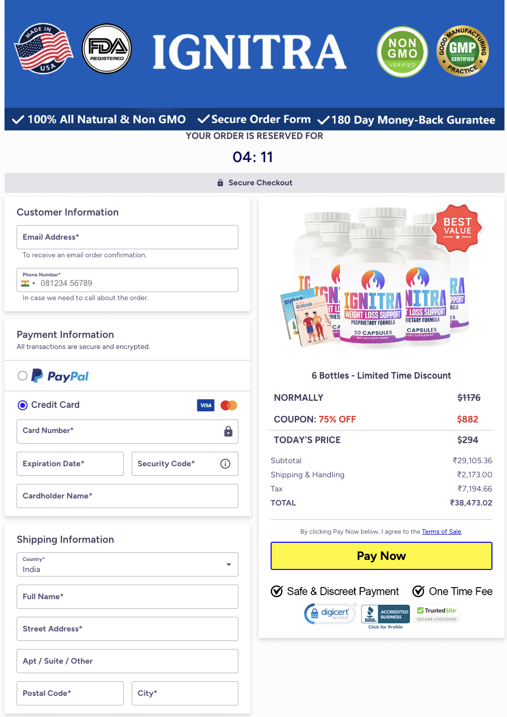 Ignitra-discount-page